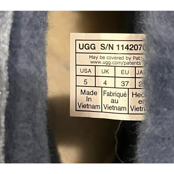 New UGG Classic Mini II Blue Crushed Velvet Sheepskin Boots - Picture 10 of 11